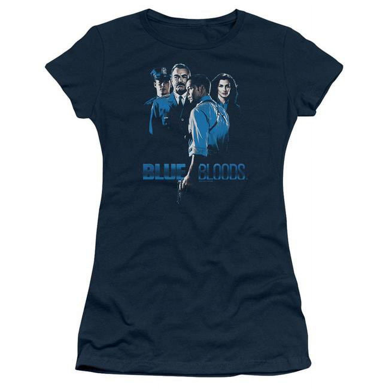 Trevco CBS2463-JS-4 Blue Bloods & Blue Inverted Short Sleeve Junior Sheer Cotton T-Shirt, Navy - Extra Large - image 1 of 1