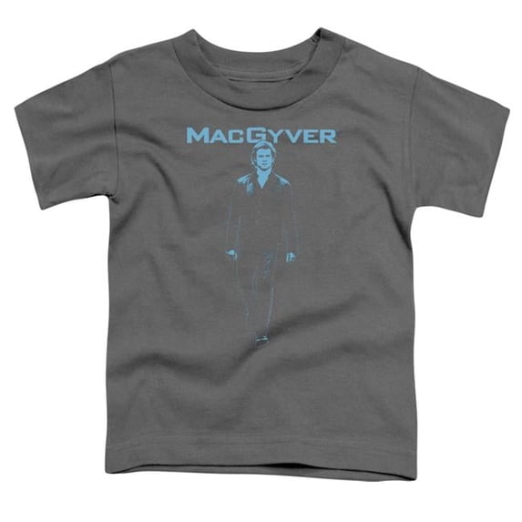 Trevco CBS2468-TT-1 Macgyver & Mono Blue Short Sleeve Toddler Cotton T-Shirt, Charcoal - Small - 2 Toddler