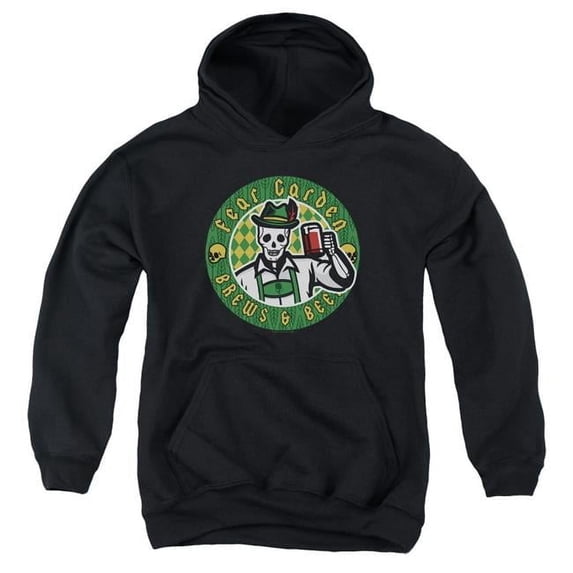 Trevco CBS2508-YFTH-4 Hell Fest & Fear Garden Youth Pull-Over Cotton Hoodie, Black - Extra Large