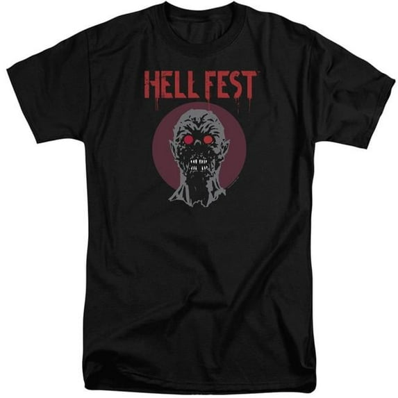 Trevco CBS2509-ATT-5 Hell Fest & Logo Short Sleeve Adult Cotton Tall 18-1 T-Shirt, Black - 2X