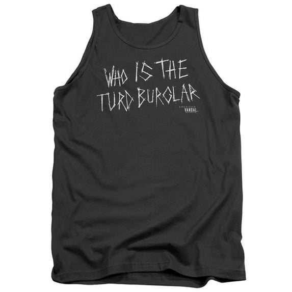 Trevco CBS2513-TK-2 American Vandal & Turd Burglar Adult Tank Top, Charcoal - Medium