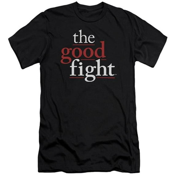 Trevco CBS2516-PSF-3 The Good Fight & Logo-HBO Short Sleeve Adult Cotton 30-1 T-Shirt, Black - Large