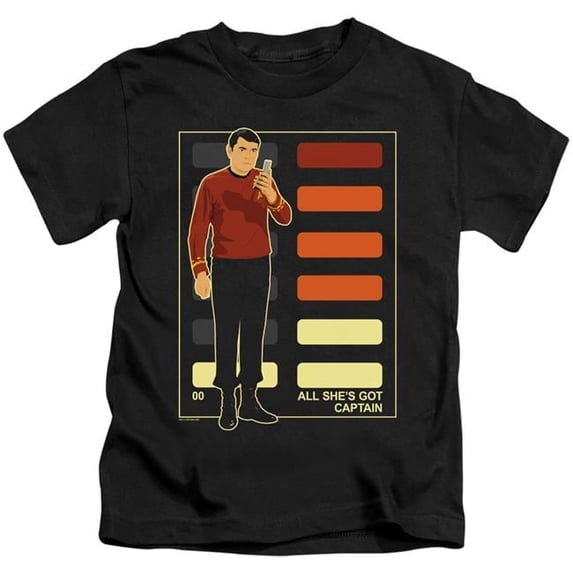 Trevco CBS2579-KT-3 Star Trek & All Shes Got Captain-Short Sleeve Juvenile 18-1 T-Shirt, Black - Large 7