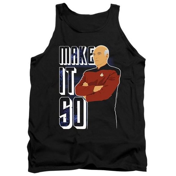 Trevco CBS2663-TK-3 Star Trek The Next Generation & Make It So Adult Cotton Tank Top, Black - Large