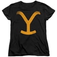 thumbnail image 1 of Trevco CBS2793-WT-5 Yellowstone & Large Brand Short Sleeve Women T-Shirt, Black - 2X, 1 of 1