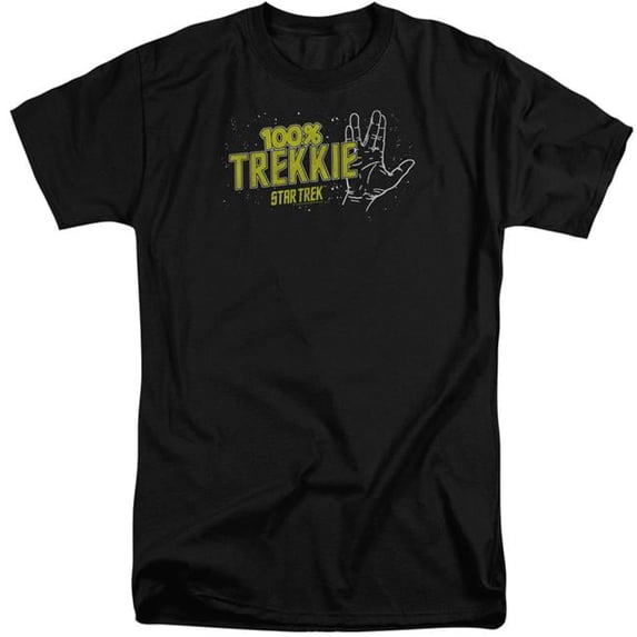 Trevco CBS397-ATT-6 Star Trek & Trekkie Adult Tall Fit 18-1 Short Sleeve T-Shirt, Black - 3X
