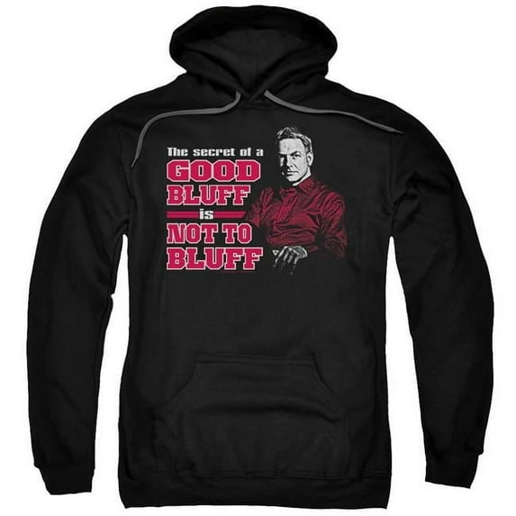 Trevco CBS411-AFTH-8 NCIS & No Bluffing Adult Cotton & Polyster Pull-Over Hoodie, Black - 5X