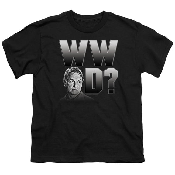 Trevco CBS413-YT-1 NCIS & What Would Gibbs Do Youth 18-1 Short Sleeve T-Shirt, Black - Small