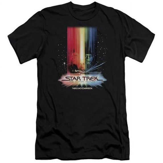 Trevco CBS486-PSF-5 Star Trek & Motion Picture Poster Adult Premium Canvas Slim Fit 30-1 HBO Short Sleeve T-Shirt, Black - 2X