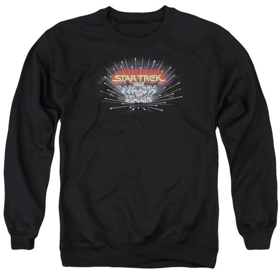Trevco CBS487-AS-6 Star Trek & Khan Logo Adult Cotton & Polyster Crewneck Sweatshirt, Black - 3X