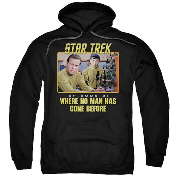 Trevco CBS502-AFTH-7 Star Trek & Episode 2 Adult Cotton & Polyster Pull-Over Hoodie, Black - 4X
