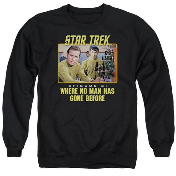 Trevco CBS502-AS-1 Star Trek & Episode 2 Adult Crewneck Sweatshirt, Black - Small