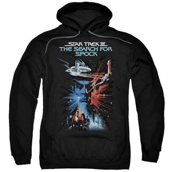 Trevco CBS521-AFTH-8 Star Trek & Search for Spock Movie Adult Cotton & Polyster Pull-Over Hoodie, Black - 5X