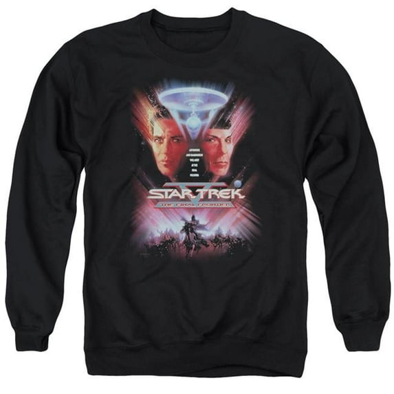 Trevco CBS523-AS-2 Star Trek & the Final Frontier Movie Adult Cotton & Polyster Crewneck Sweatshirt, Black - Medium