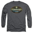 thumbnail image 1 of Trevco CBS676-AL-1 Survivor & Heroes Vs Villains Long Sleeve Adult Cotton 18-1 T-Shirt, Charcoal - Small, 1 of 1