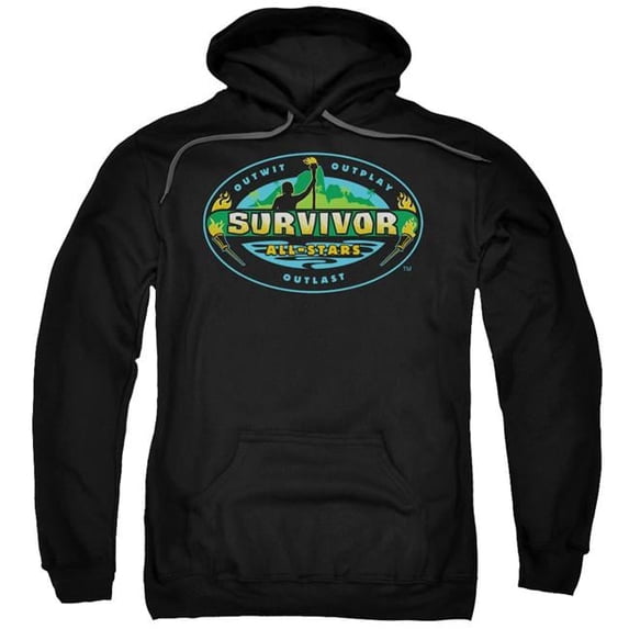 Trevco CBS687B-AFTH-8 Survivor & All Stars Adult Cotton & Polyster Pull-Over Hoodie, Black - 5X
