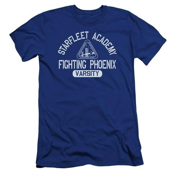 Trevco CBS872-PSF-4 Star Trek & Varsity Premium Canvas Adult Cotton Slim Fit 30-1 T-Shirt, Royal Blue - Extra Large
