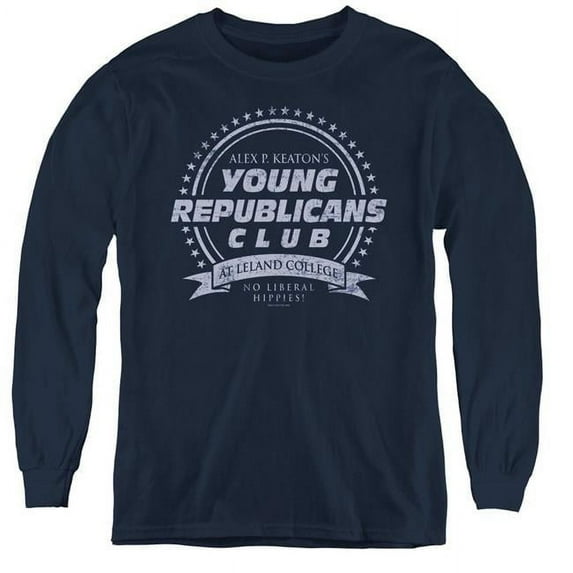 Trevco CBS903-YL-3 Family Ties & Young Republicans Club - Youth Long Sleeve Tee, Navy - Large