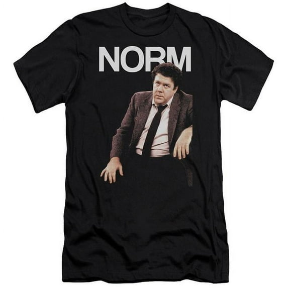 Trevco CBS926-PSF-2 Cheers & Norm Premium Canvas Adult Cotton Slim Fit 30-1 T-Shirt, Black - Medium