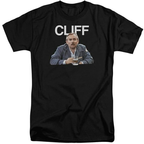 Trevco CBS927-ATT-4 Cheers & Cliff Short Sleeve Adult Cotton Tall T-Shirt, Black - Extra Large