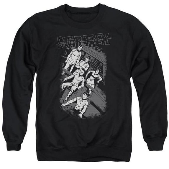 Trevco CBS939-AS-3 Star Trek & Retro Tilted Bridge Adult Cotton & Polyster Crewneck Sweatshirt, Black - Large