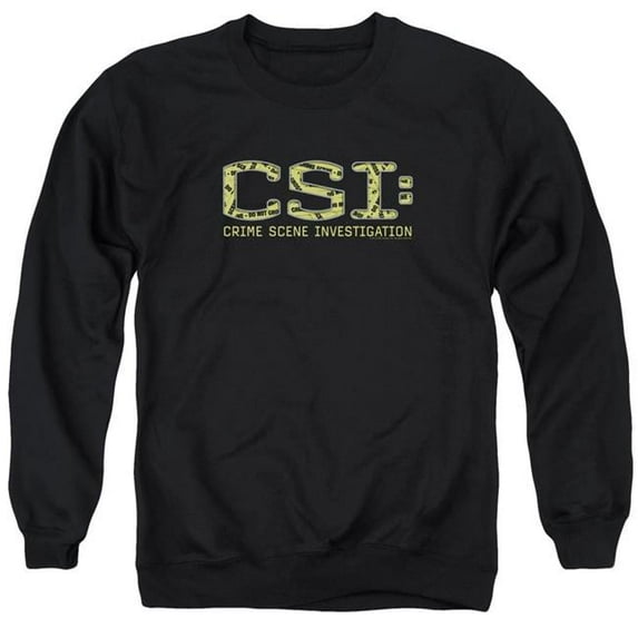 Trevco CBS946-AS-2 CSI & Collage Logo Adult Cotton & Polyster Crewneck Sweatshirt, Black - Medium