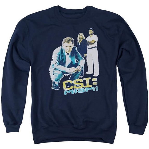 Trevco CBS982-AS-2 CSI-Miami & In Perspective Adult Cotton & Polyster Crewneck Sweatshirt, Navy - Medium