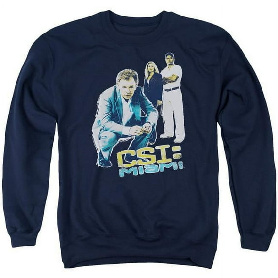Trevco CSI-Miami & In Perspective Adult Cotton & Polyster Crewneck Sweatshirt, Navy - Extra Large