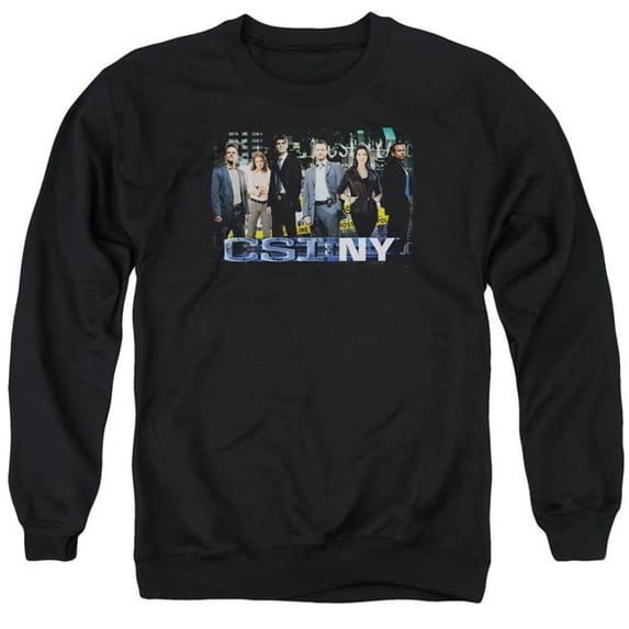 Trevco CBS985-AS-2 CSI Ny & Cast Adult Cotton & Polyster Crewneck Sweatshirt, Black - Medium