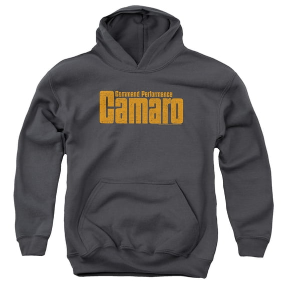 Trevco CHV144-YFTH-2 Chevrolet & Command Performance Youth Pull-Over Hoodie, Charcoal - Medium