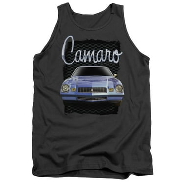 Trevco CHV148-TK-4 Chevrolet & Yellow Camaro-Adult Tank Top, Charcoal - Extra Large