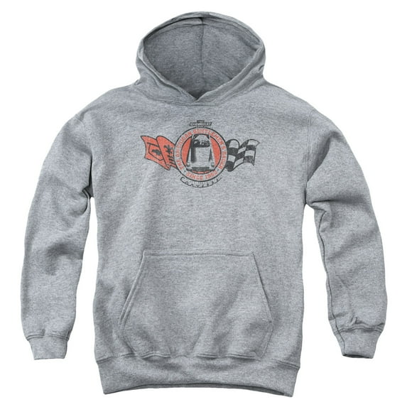 Trevco CHV160-YFTH-2 Chevrolet & Gentlemens Racer Youth Pull-Over Hoodie, Athletic Heather - Medium