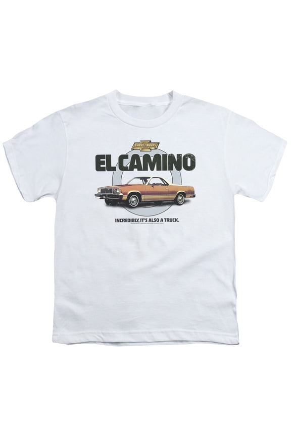 CHV186-YT-2 Chevrolet & Also a Truck Youth 18-1 Short Sleeve T-Shirt, White - Medium