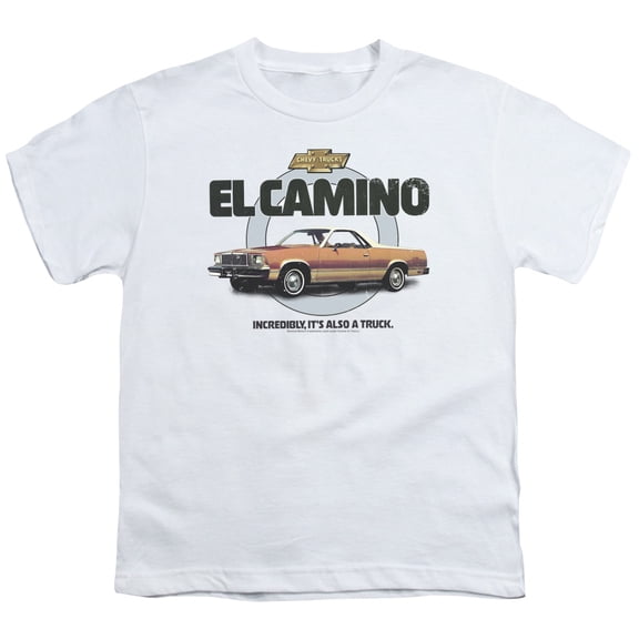 Trevco CHV186-YT-2 Chevrolet & Also a Truck Youth 18-1 Short Sleeve T-Shirt, White - Medium