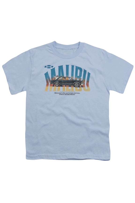 CHV197-YT-2 Chevrolet & Thumbs Up Youth 18-1 Short Sleeve T-Shirt, Light Blue - Medium