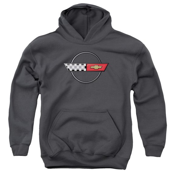 Chevrolet - 4Th Gen Vette Logo - Youth Hooded Sweatshirt - Large