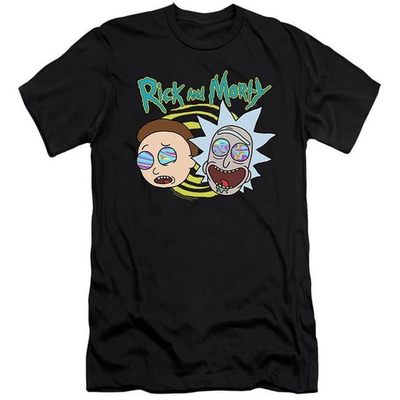 Trevco CN1698-PSF-3 Rick & Morty Blown Minds HBO Short Sleeve Adult 30-1 T-Shirt, Black - Large