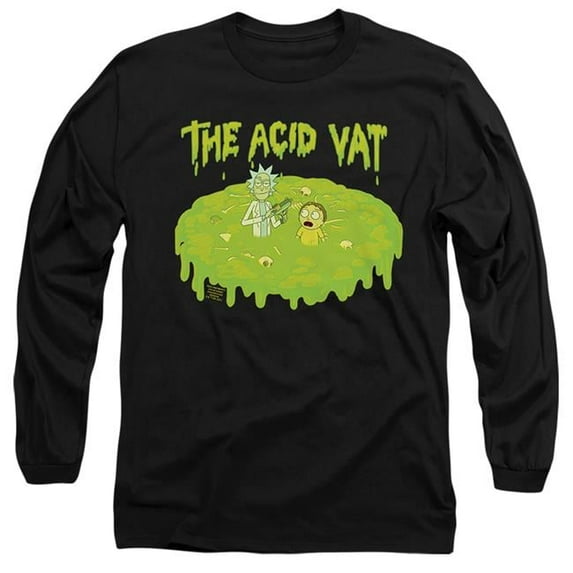 Trevco CN1717-AL-3 Rick & Morty The Acid Vat Long Sleeve Adult 18-1 T-Shirt, Black - Large