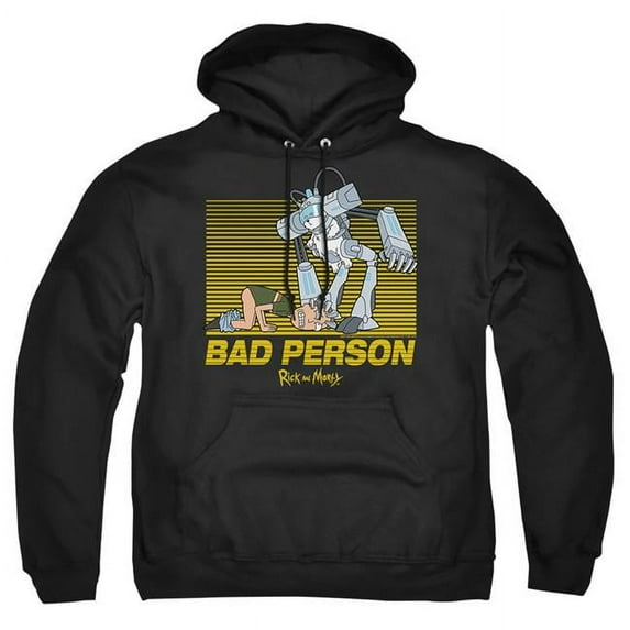 Trevco CN1783-AFTH-7 Rick & Morty Bad Person-Adult Pull-Over Hoodie, Black - 4X