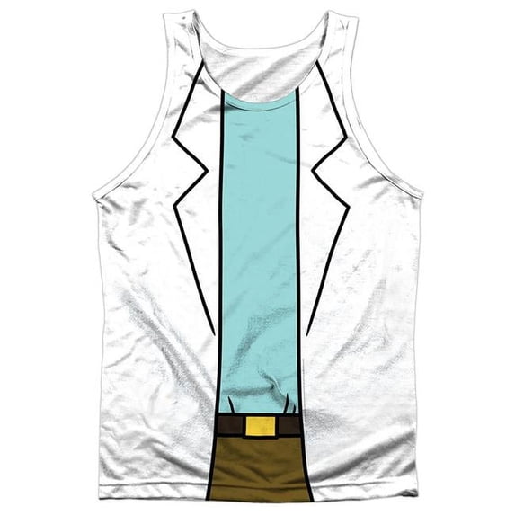 Trevco CN1808-TKPP-3 Rick & Morty Rick Lab Coat-Adult Poly Tank Top Top, White - Large