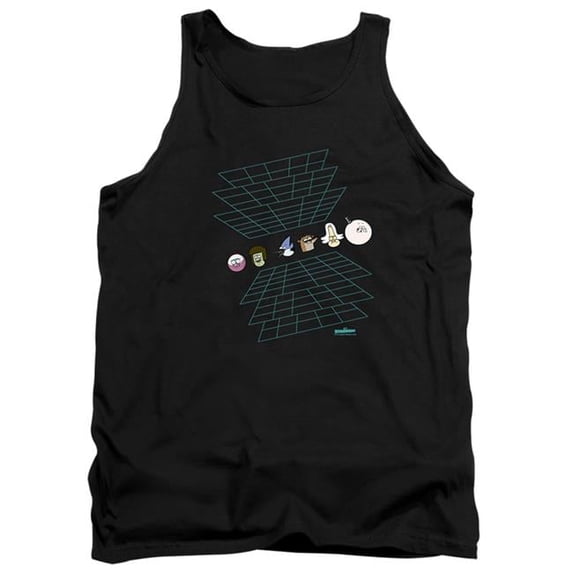Trevco CN186-TK-1 The Regular Show & Regular Grid-Adult Tank Top, Black - Small