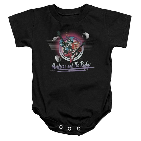 Trevco CN191-SS-2 The Regular Show - Mordecai & the Rigbys Infant Snapsuit, Black - Medium - 12 Months