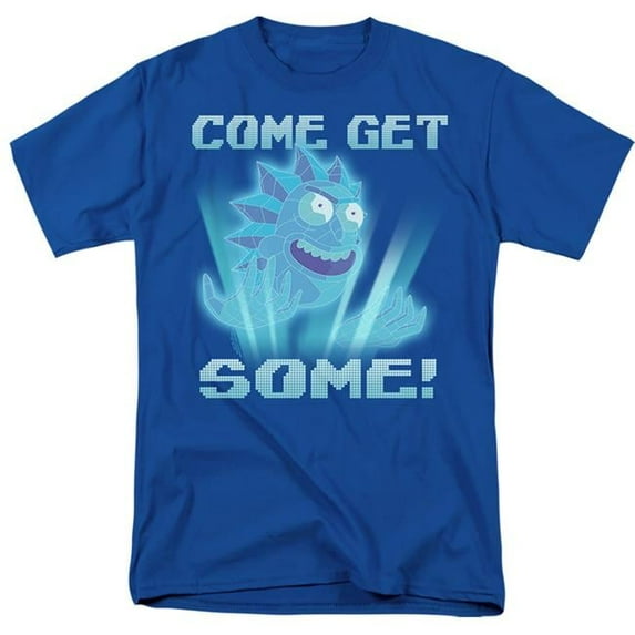 Trevco CN1957-AT-7 Rick & Morty-Come Get Some Short Sleeve Adult 18-1 T-Shirt, Royal Blue - 4X