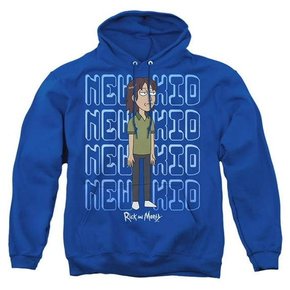 Trevco CN1958-AFTH-1 Rick & Morty Bruce Chutback-Adult Pull-Over Hoodie, Royal Blue - Small