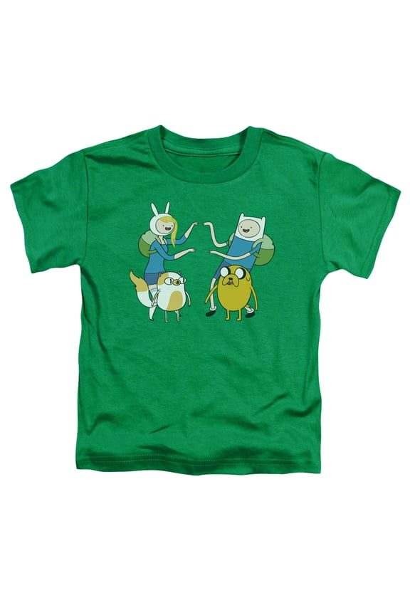 CN281-TT-3 Adventure Time & Meet Up Toddler Short Sleeve T-Shirt, Kelly Green - Large - 4 Toddler