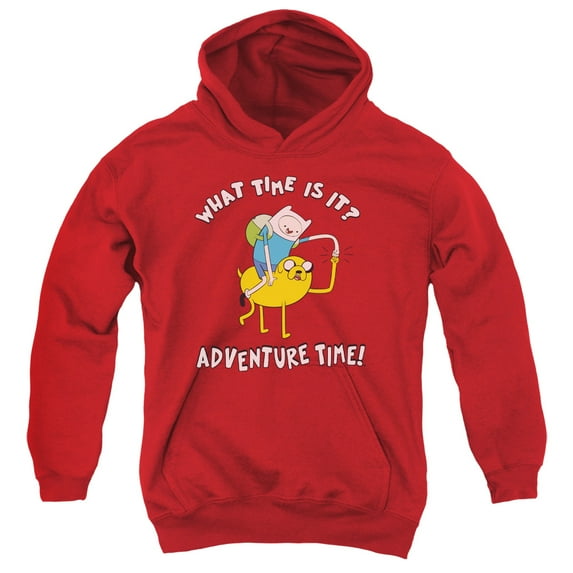 Trevco CN285-YFTH-4 Adventure Time & Ride Bump Youth Pull-Over Hoodie, Red - Extra Large