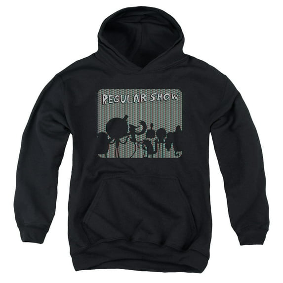 Trevco CN313-YFTH-4 Regular Show & RGB Group Youth Pull-Over Hoodie, Black - Extra Large