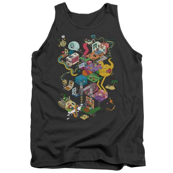 Trevco CN449-TK-4 Uncle Grandpa & Inside the RV-Adult Tank Top, Charcoal - Extra Large