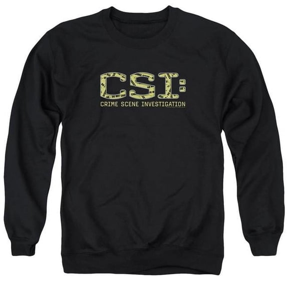 Trevco CBS946-AS-5 CSI & Collage Logo Adult Cotton & Polyster Crewneck Sweatshirt, Black - 2X