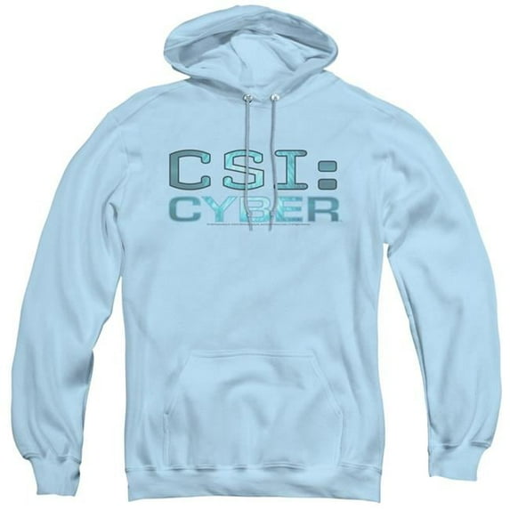 Trevco CSI-Cyber & Cyber Logo-Adult Pull-Over Hoodie, Light Blue - Large